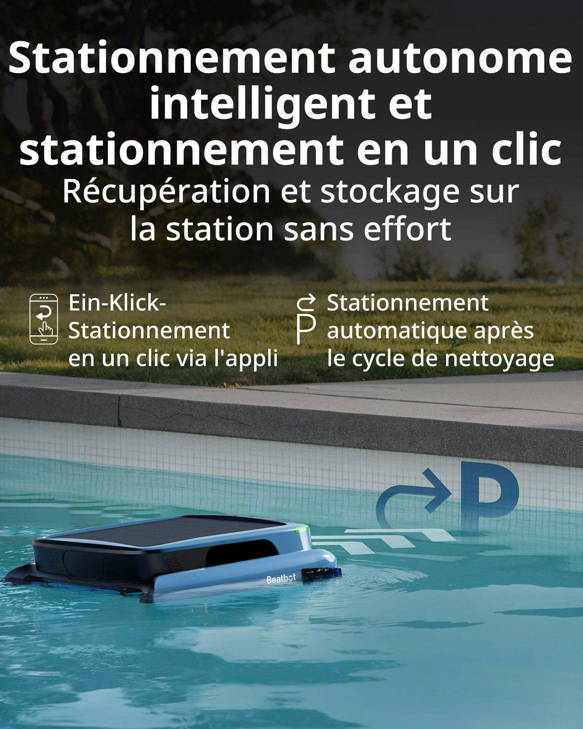 Beatbot Sora 30 Robot Piscine + Robot de surface Beatbot iSkim Ultra — vue 3